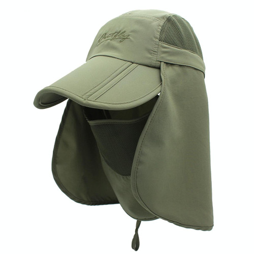 outfly 360 Degree Anti-Ultraviolet Hat Quick Drying Sun Cap, Size: Adjustable(Adult Army Green)