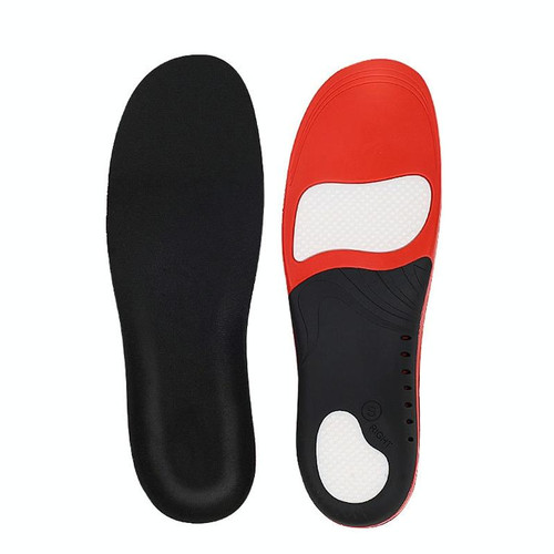 1 Pair 068 Sports Correct Shockproof Massage Arch Of Foot Flatfoot Support Insole Shoe-pad, Size:XL (275-285mm)(Red White Flannel)