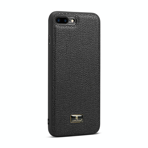 For iPhone SE 2022 / SE 2020 / 8 / 7 Fierre Shann Leather Texture Phone Back Cover Case(Lychee Black)