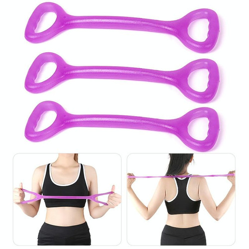 3 PCS Home Workout Fitness Yoga Pull Rope Arm Back Puller(Purple)