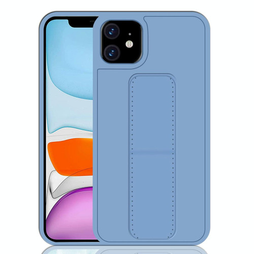 For iPhone 11 Shockproof PC + TPU Protective Case with Wristband & Holder(Blue)