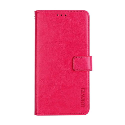 For Meizu 18 idewei Crazy Horse Texture Horizontal Flip Leather Case with Holder & Card Slots & Wallet(Rose Red)