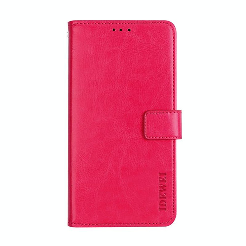 For OnePlus 9 Pro idewei Crazy Horse Texture Horizontal Flip Leather Case with Holder & Card Slots & Wallet(Rose Red)