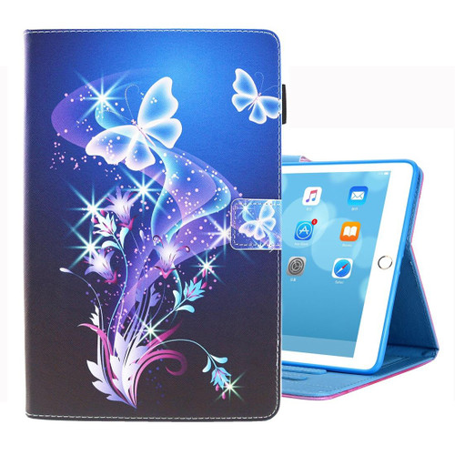 For iPad 10.2 2021 / 2020 / 2019 Coloured Drawing Pattern Horizontal Flip Leather Case with Holder & Card Slots & Photo Frame(Fantasy Butterfly)