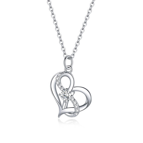 S925 Sterling Silver Heart To Heart Women Nacklace Jewelry S925 Sterling Silver Heart To Heart Women Nacklace Jewelry