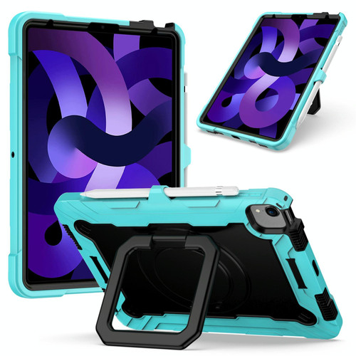 Contrast Color Shockproof Robot Silicone + PC Case with Wristband Holder For iPad Air 2022 / 2020 10.9(Mint Green + Black)