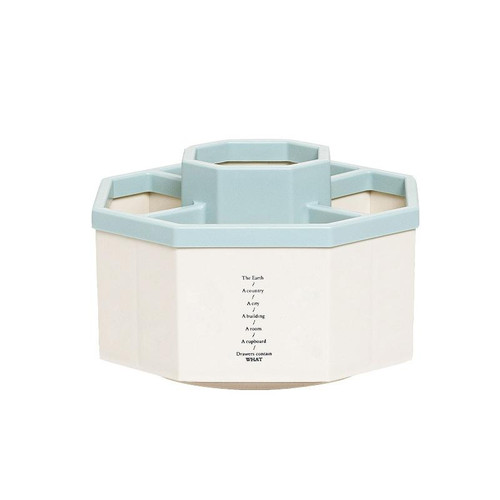 Simple Modern Large Capacity Office Desktop Storage Pen Holder, Colour: Blue Rotary