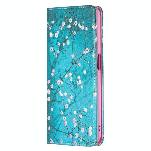 For OPPO A52 / A72 5G Colored Drawing Pattern Invisible Magnetic Horizontal Flip PU Leather Case with Holder & Card Slots & Wallet(Plum Blossom)
