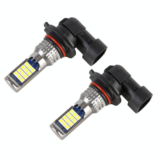 9005 2 PCS DC12-24V / 8.6W Car Double Colors Fog Lights with 24LEDs SMD-3030 & Constant Current, Bag Packaging(White Light + Lime Light)