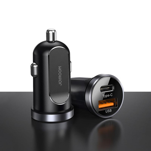 JOYROOM C-A08 30W Mini PD+QC3.0 Dual-port Smart Car Charger (Black)