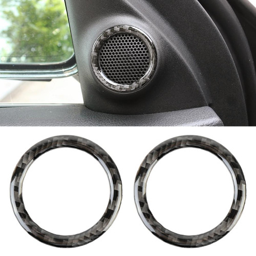 2 PCS Car Front Horn Carbon Fiber Decorative Sticker for Jeep Grand Cherokee