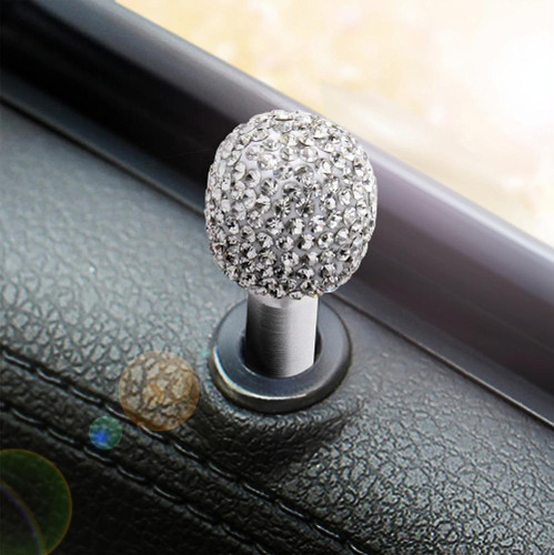 Crystal Car Aluminium Alloy Door Lock Modified Decoration (White)