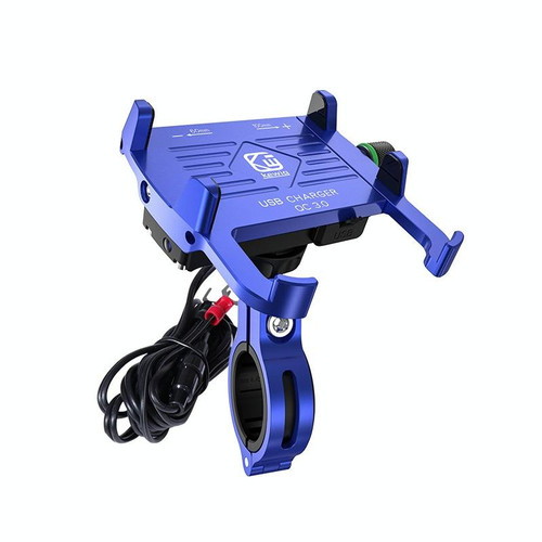 Kewig M6-S 12V Motorcycle Waterproof Aluminum Alloy Mobile Phone Bracket With QC3.0 Fast Charging(Blue)