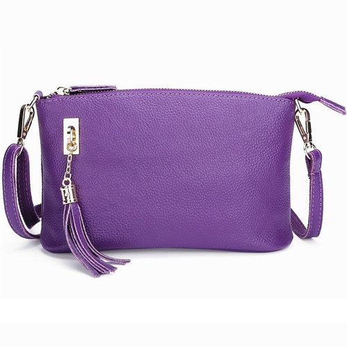 Ladies Fringed One-Shoulder Diagonal Bag Large-Capacity Casual Bag(Deep Purple)