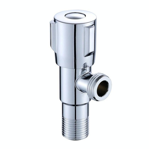 2 PCS Stainless Steel Angle Valve Single Handle Electroplating Wire Drawing Angle Valve, Specification: Three Round Plated Cold Water
