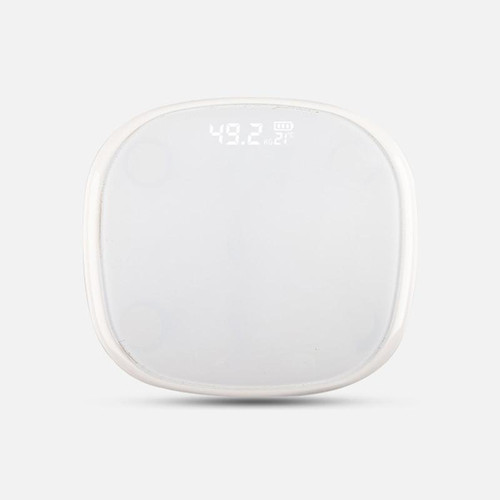 Bluetooth Human Body Scale Smart Weight Loss Electronic Scale With Room Temperature Measurement Function Charging Model(White Edging White)