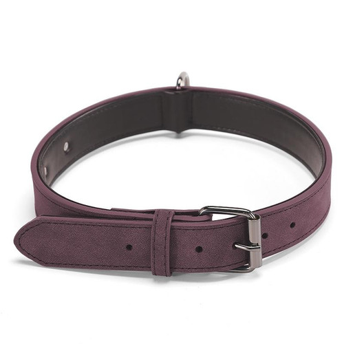 JINMAOHOU Dogs Double-Layer Leather Collar, Specification: XS 34x1.7cm(Purple) JINMAOHOU Dogs Double-Layer Leather Collar, Specification: XS 34x1.7cm(Purple)