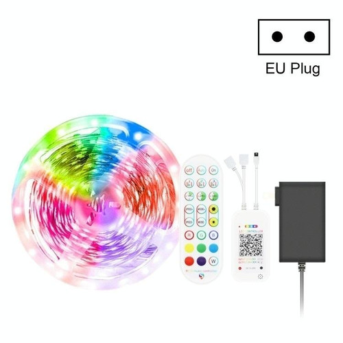 5M 300 LEDs Bluetooth Suit Smart Music Sound Control Light Strip Non-waterproof 5050 RGB Colorful Atmosphere LED Light Strip With 24-Keys Remote Control(EU Plug)