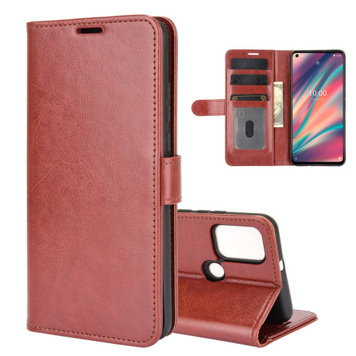For wiko view 5 R64 Texture Single Horizontal Flip Protective Case with Holder & Card Slots & Wallet& Photo Frame(Brown)