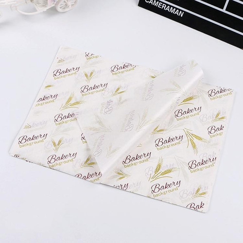 2 Packs Cake Greaseproof Paper Baking Packaging Plate Paper Hamburger Paper, Colour: Wheat English