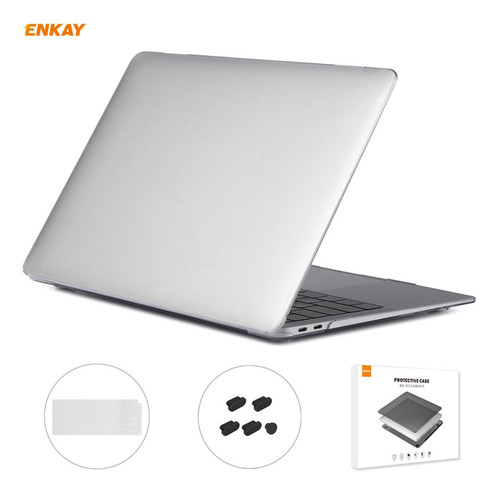 For MacBook Air 13.3 inch A2179 & A2337 2020 ENKAY 3 in 1 Crystal Laptop Protective Case + US Version TPU Keyboard Film + Anti-dust Plugs Set(Transparent)
