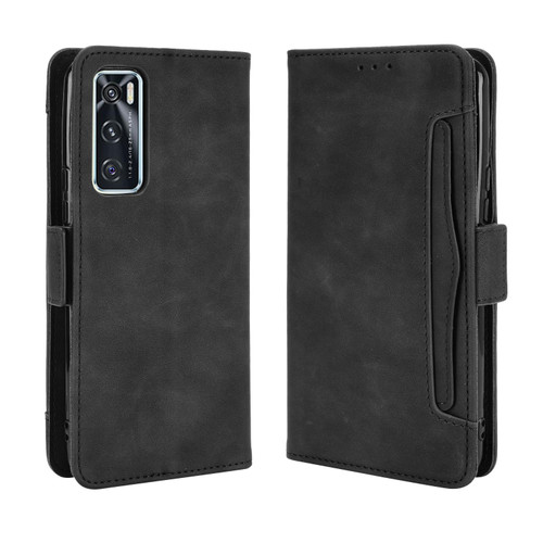 For vivo V20 SE/Y70 2020 Wallet Style Skin Feel Calf Pattern Leather Case with Separate Card Slot(Black)