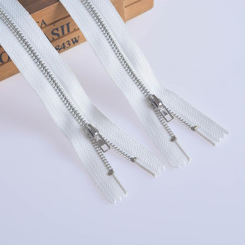 100 PCS No.3 Metal Copper Zipper Pants Placket Zipper, Specification: 18cm(Platinum + White)