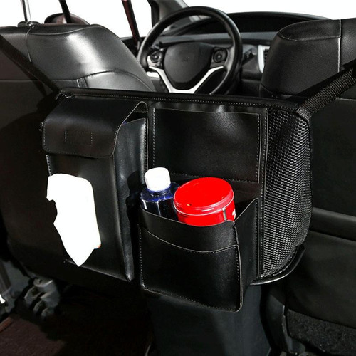 Car Seat Storage Net Pocket Car Storage Bag Multi-Function Suspended Storage Bag, Colour: Thickening Upgrade Black]