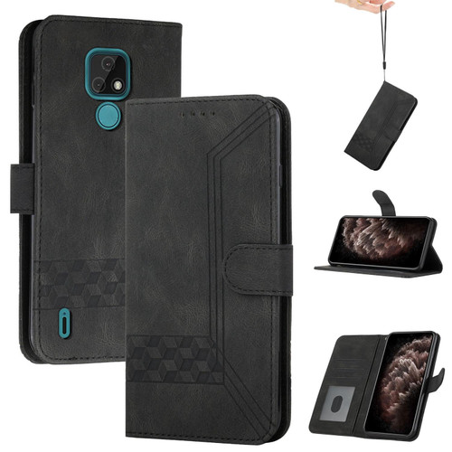 For Motorola Moto E7 Power Cubic Skin Feel Flip Leather Phone Case(Black) For Motorola Moto E7 Power Cubic Skin Feel Flip Leather Phone Case(Black)
