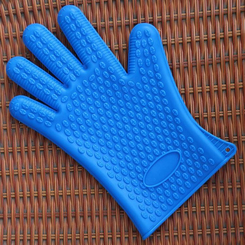 2 PCS Silicone Insulation Baking Oven Microwave Dish Clip Gloves, Colour: Blue