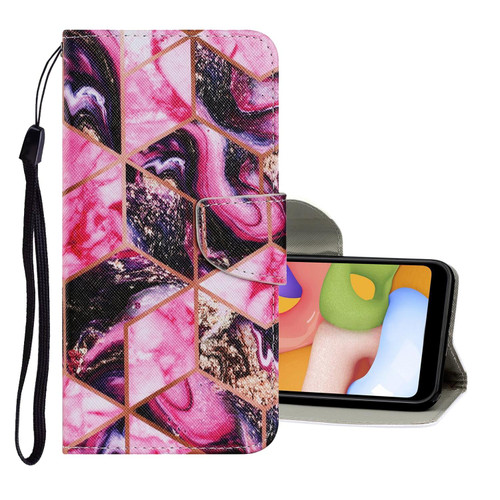 For Samsung Galaxy M31 / M31s Coloured Drawing Pattern Horizontal Flip PU Leather Case with Holder & Card Slots & Wallet & Lanyard(Purple Marble)