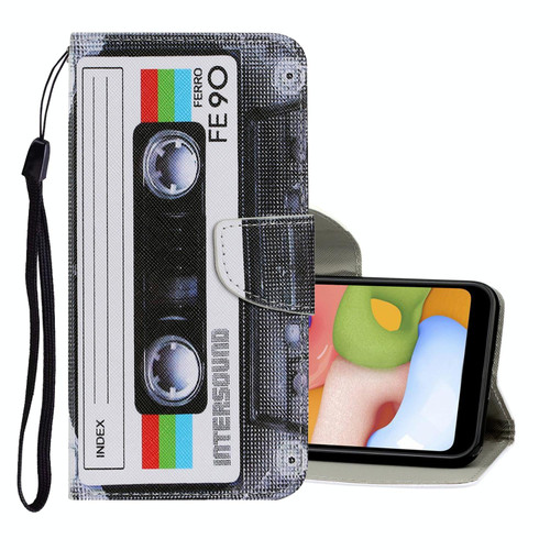 For Samsung Galaxy A20s Coloured Drawing Pattern Horizontal Flip PU Leather Case with Holder & Card Slots & Wallet & Lanyard(Tape)