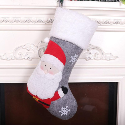Christmas Decorations Large Felt Christmas Stocking Gift Bag Pendant(Old Man)