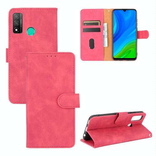 For Huawei P smart 2020 Solid Color Skin Feel Magnetic Buckle Horizontal Flip Calf Texture PU Leather Case with Holder & Card Slots & Wallet(Rose Red)