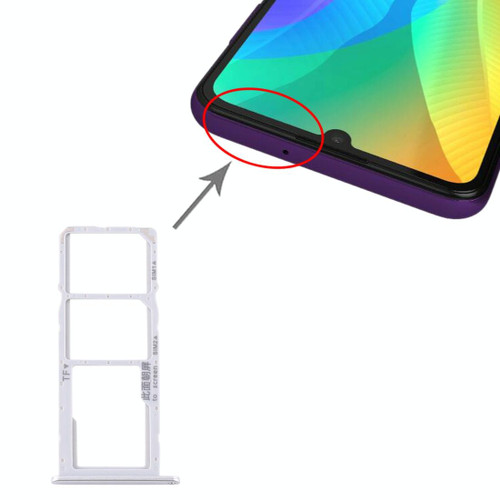 SIM Card Tray + SIM Card Tray + Micro SD Card Tray for Huawei Y6p (Silver)