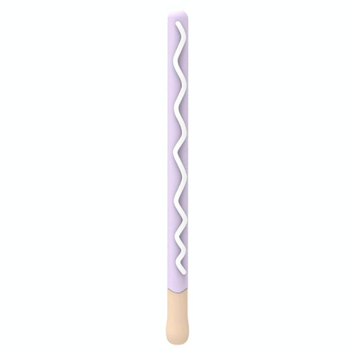 LOVE MEI For Apple Pencil 2 Stripe Design Stylus Pen Silicone Protective Case Cover (Purple)