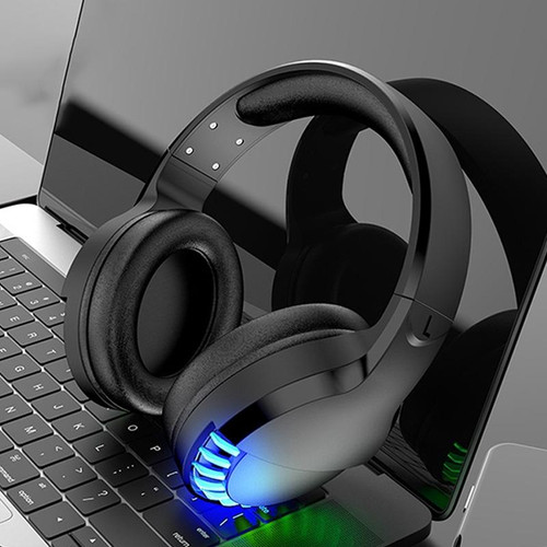 SH33 Bluetooth Wired Dual-mode RGB Headset Mobile Phone Heavy Bass Noise Reduction Gaming Headset(Black)