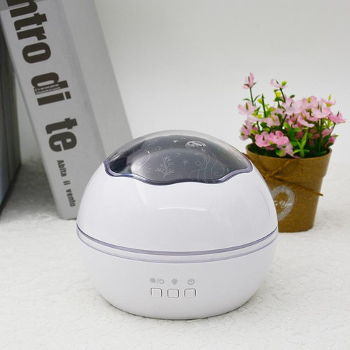 Small Ball USB Rotating Starry Sky Ocean Projector Night Light(White)