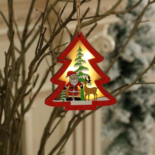 2 PCS Christmas Decorations Christmas Tree Luminous Pendant(Christmas Tree)