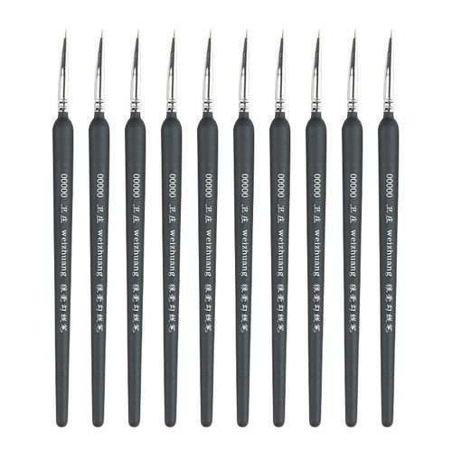 10 PCS 00000 WeiZhuang Hook Line Pen Painting Hand-painted Watercolor Wolf Mint Hook Line Pen Painting Stroke Thin Line Brush, Color:Dark Blue