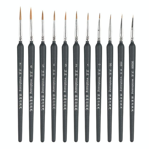 11 PCS Full Sets WeiZhuang Hook Line Pen Painting Hand-painted Watercolor Wolf Mint Hook Line Pen Painting Stroke Thin Line Brush, Color:Dark Blue