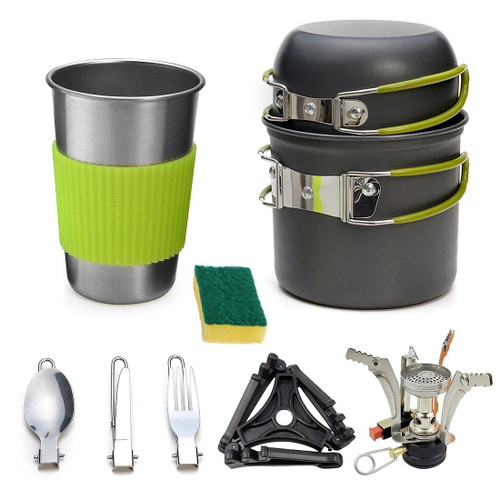 DS-101 Portable Outdoor Camping Cooking Set Picnic Boiler Cookware Combination (Black)
