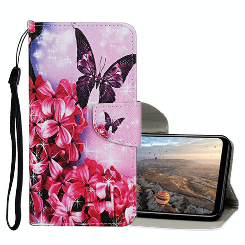 For Huawei P30 Pro Colored Drawing Pattern Horizontal Flip Leather Case with Holder & Card Slots & Wallet(Red Flower Butterfly)