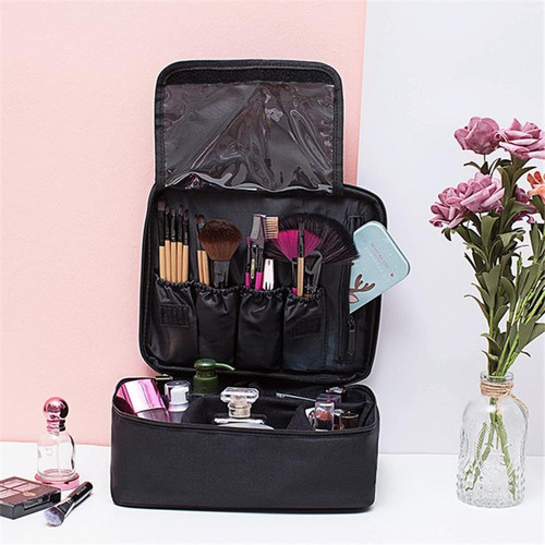 Cosmetic Bag Large Capacity Simple Wash Bag Travel Waterproof Portable Cosmetic Storage Bag, Style:Pocket(Black)