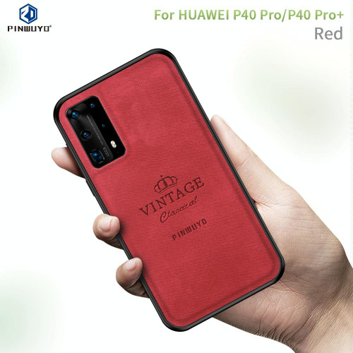 For Huawei P40 pro / P40pro+ PINWUYO Zun Series PC + TPU + Skin Waterproof And Anti-fall All-inclusive Protective Shell(Red)