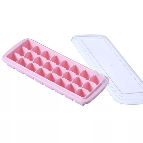 Creative 24 Grid Silicone Ice Tray Home Large Ice Cube Mold Ice Box with Lid(Light Pink) Creative 24 Grid Silicone Ice Tray Home Large Ice Cube Mold Ice Box with Lid(Light Pink)
