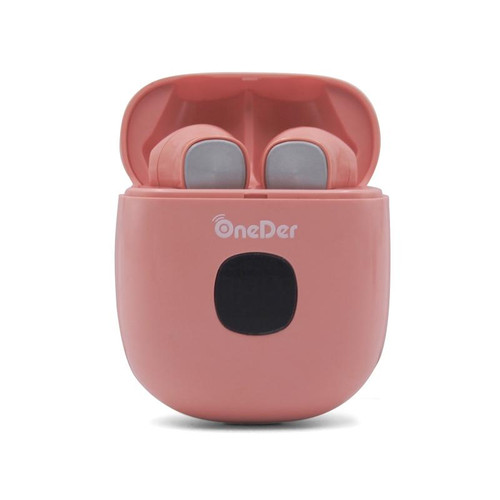 Oneder W16 TWS Bluetooth 5.0 Wireless Bluetooth Earphone with Charging Box, Support HD Call & LED Display Battery(Pink)