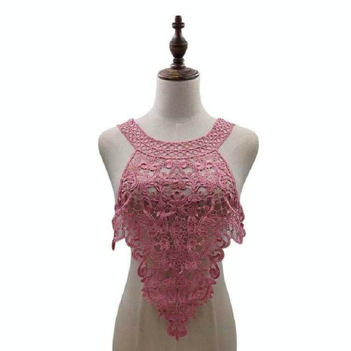 Purple Pink Embroidered Lace Collar Flower Three-dimensional Hollow Fake Collar DIY Clothing Accessories