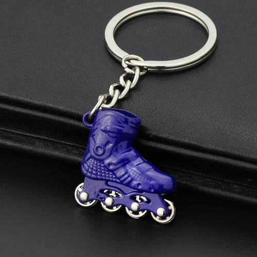 Creative Simulation Skates Keychain Personalized Pendant Gift(Blue)