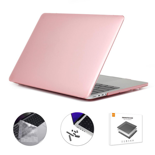 ENKAY Hat-Prince 3 in 1 Crystal Laptop Protective Case + TPU Keyboard Film + Anti-dust Plugs Set for MacBook Pro 14.2 inch A2442 2021, Version:US Version(Pink)